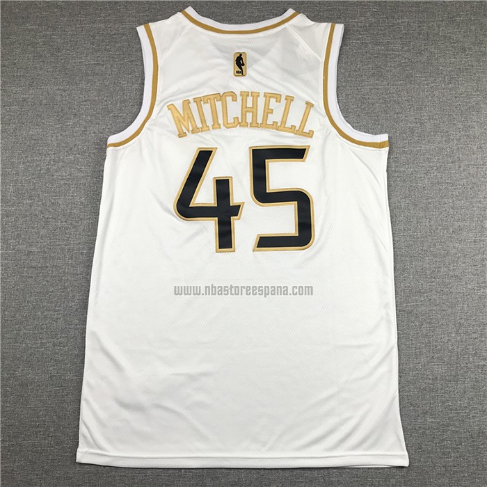 Camiseta Golden Edition Utah Jazz Donovan Mitchell NO 45 2019-20 Blanco
